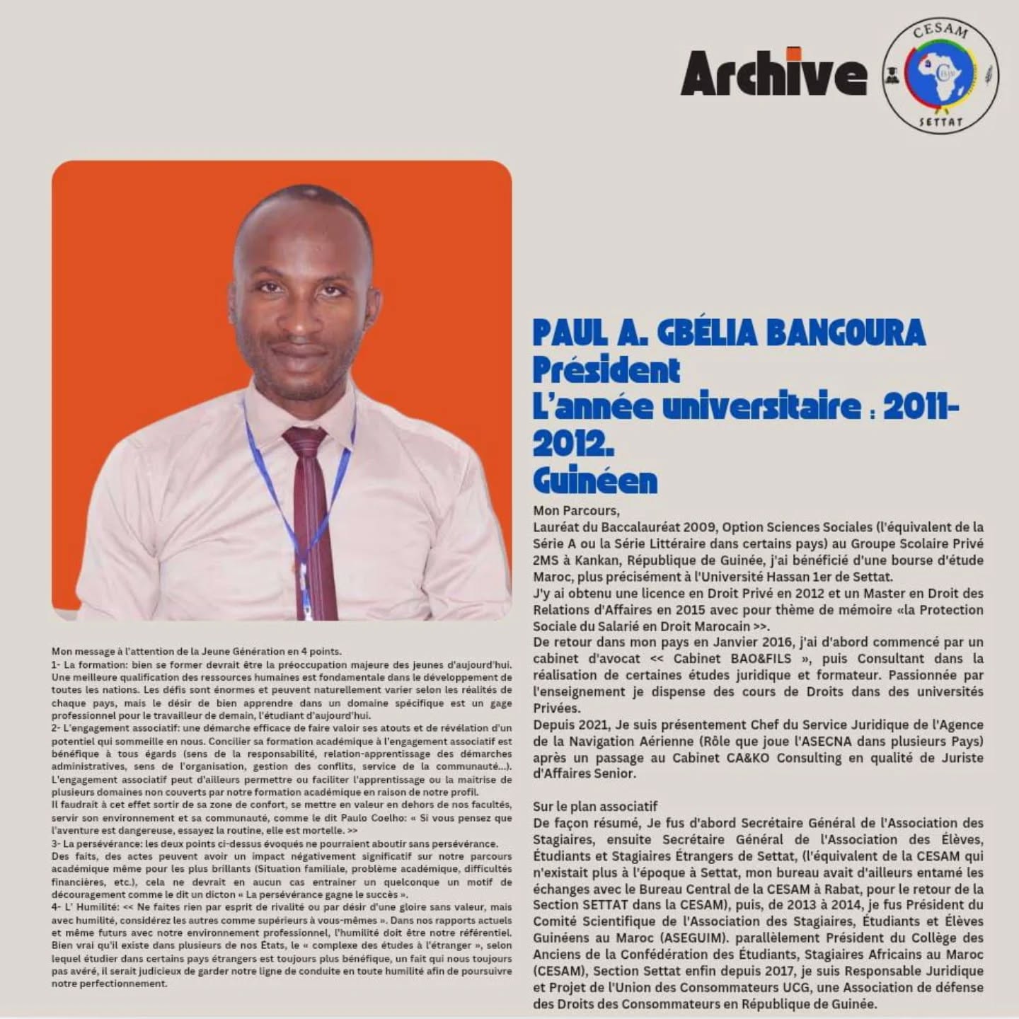 Président Cesam Settat 2011/2012